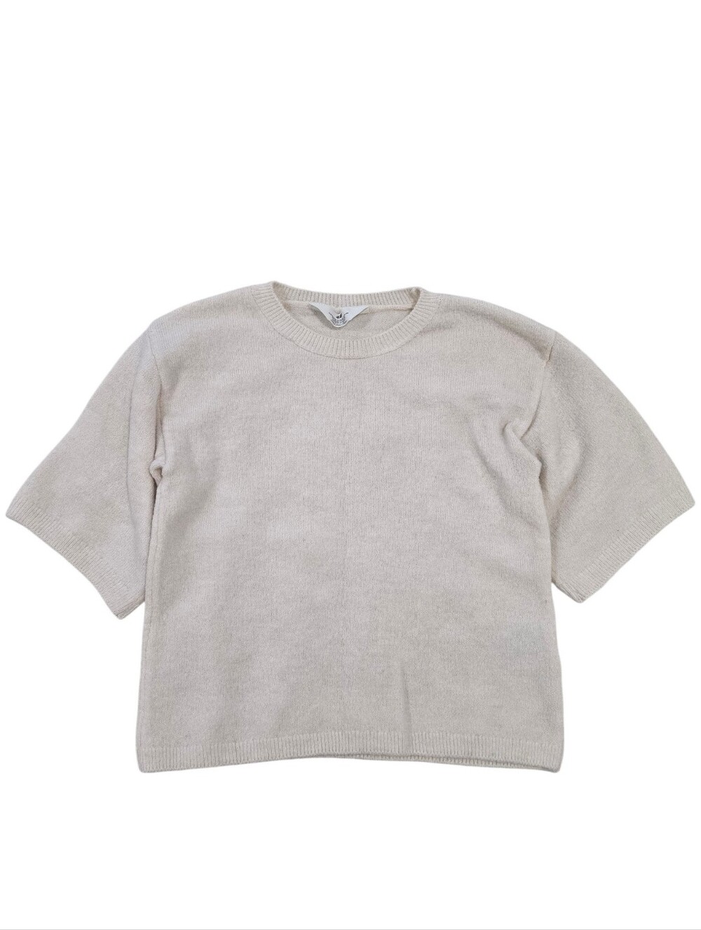 H&M Cream Short Sleeve Knit Sweater Top Size 16/18 Junior